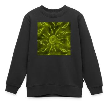 GELBE SONNE UND BLUMEN - Kinder Premium Organic Sweatshirt - Schwarz - Vorne - AI Model Kid Female (0cm)