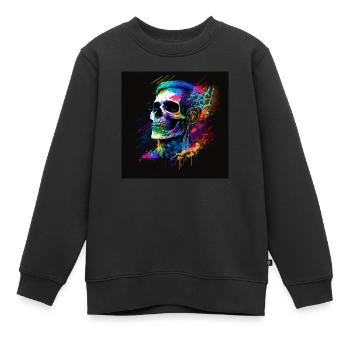 Goa Skull - Kinder Premium Organic Sweatshirt - Schwarz - Vorne - AI Model Kid Female (0cm)