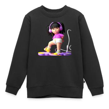 LUSTIGE MUSIK 011 - Kinder Premium Organic Sweatshirt - Schwarz - Vorne - AI Model Kid Female (0cm)