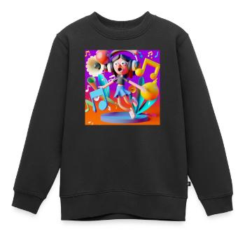 LUSTIGE MUSIK 012 - Kinder Premium Organic Sweatshirt - Schwarz - Vorne - AI Model Kid Female (0cm)