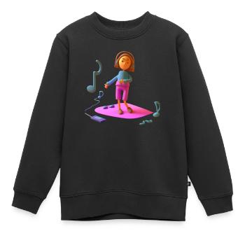 LUSTIGE MUSIK 013 - Kinder Premium Organic Sweatshirt - Schwarz - Vorne - AI Model Kid Female (0cm)