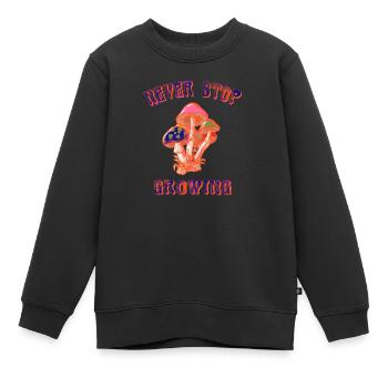 never stop black - Kinder Premium Organic Sweatshirt - Schwarz - Vorne - AI Model Kid Female (0cm)