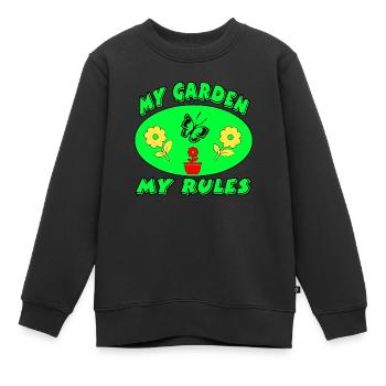 Jardin - Sweat Premium enfant bio - noir - Devant - AI Model Kid Female (0cm)