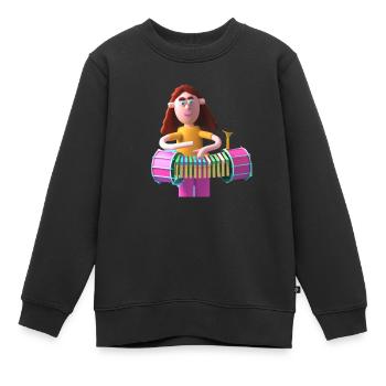 Drôle 8 - Sweat Premium enfant bio - noir - Devant - AI Model Kid Female (0cm)
