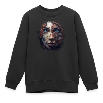 Jeunesse de passage - Sweat Premium enfant bio - noir - Devant - AI Model Kid Female (0cm)