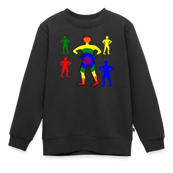Rainbow Person - Kinder Premium Organic Sweatshirt - Schwarz - Vorne - AI Model Kid Female (0cm)