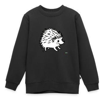 Herisson noir et blanc - Sweat Premium enfant bio - noir - Devant - AI Model Kid Female (0cm)