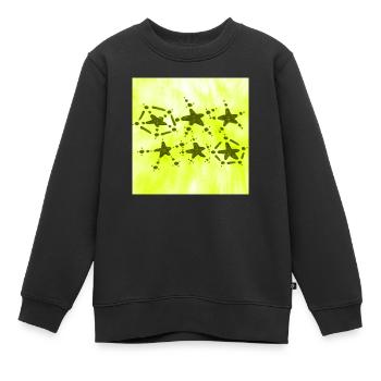 6 STERNE LÄCHELN GELB - Kinder Premium Organic Sweatshirt - Schwarz - Vorne - AI Model Kid Female (0cm)