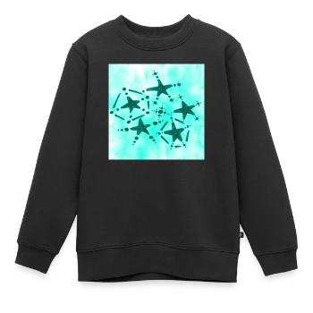 5 ÉTOILES AZULITO SOURIANT - Sweat Premium enfant bio - noir - Devant - AI Model Kid Female (0cm)