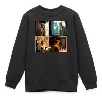 Person spying on target person - Kinder Premium Organic Sweatshirt - Schwarz - Vorne - AI Model Kid Female (0cm)