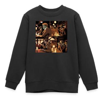 Person using binoculars to spy on target - Kinder Premium Organic Sweatshirt - Schwarz - Vorne - AI Model Kid Female (0cm)