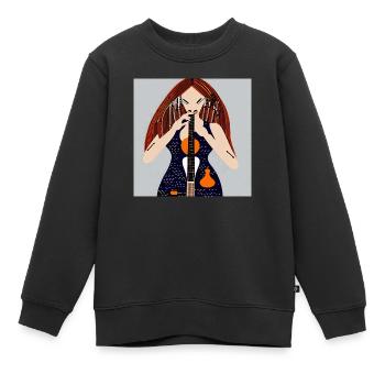 Fille de la musique - Sweat Premium enfant bio - noir - Devant - AI Model Kid Female (0cm)
