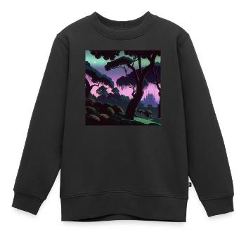 Verzauberte Natur - Kinder Premium Organic Sweatshirt - Schwarz - Vorne - AI Model Kid Female (0cm)