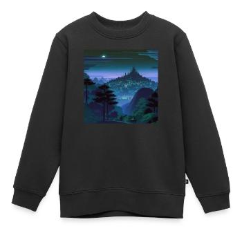 Verzauberte Natur - Kinder Premium Organic Sweatshirt - Schwarz - Vorne - AI Model Kid Female (0cm)