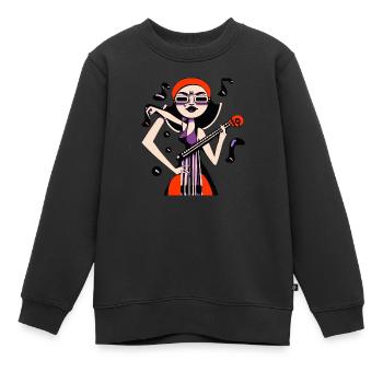 Fille de la musique - Sweat Premium enfant bio - noir - Devant - AI Model Kid Female (0cm)