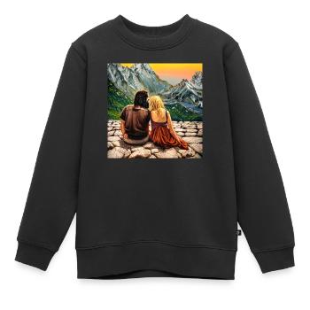 Bergromantik - Kinder Premium Organic Sweatshirt - Schwarz - Vorne - AI Model Kid Female (0cm)