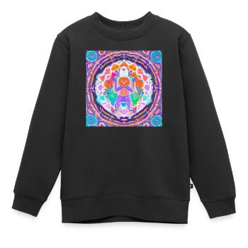 Yeti Mandala Manie - Kinder Premium Organic Sweatshirt - Schwarz - Vorne - AI Model Kid Female (0cm)