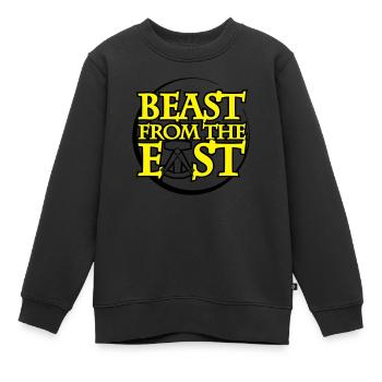 beast from the east DDR geboren - Kinder Premium Organic Sweatshirt - Schwarz - Vorne - AI Model Kid Female (0cm)