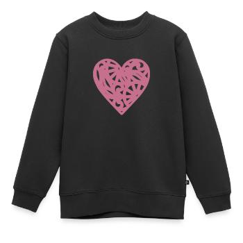 Heart - Kids Premium Organic Sweatshirt - black - Front - AI Model Kid Female (0cm)