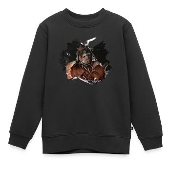 Krampus Percht Devil 2323 - Sweat Premium enfant bio - noir - Devant - AI Model Kid Female (0cm)