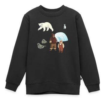 Eskimofamilie - Kinder Premium Organic Sweatshirt - Schwarz - Vorne - AI Model Kid Female (0cm)