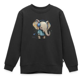 Coolphant - Kinder Premium Organic Sweatshirt - Schwarz - Vorne - AI Model Kid Female (0cm)