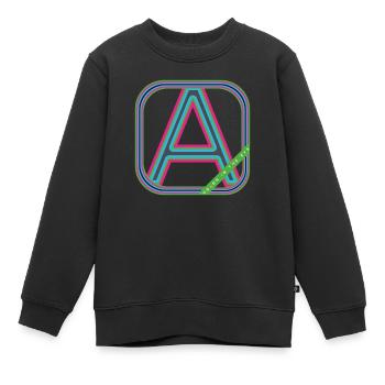 LE A comme ...... Pensées individuelles - Sweat Premium enfant bio - noir - Devant - AI Model Kid Female (0cm)