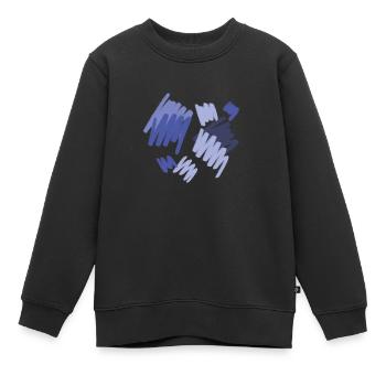 Élément bleu - Sweat Premium enfant bio - noir - Devant - AI Model Kid Female (0cm)