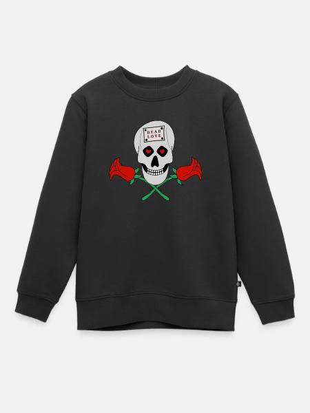 Amour mort - Crâne - Sweat Premium enfant bio - noir