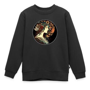 Mystischer Frauen-Jugendstil-Weg - Kinder Premium Organic Sweatshirt - Schwarz - Vorne - AI Model Kid Female (0cm)