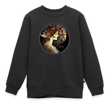 Mystischer Frauen-Jugendstil-Weg - Kinder Premium Organic Sweatshirt - Schwarz - Vorne - AI Model Kid Female (0cm)