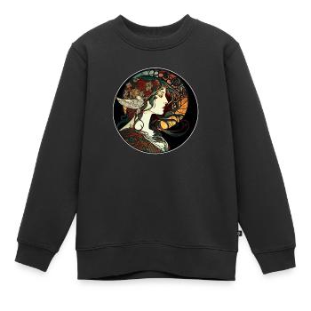 Mystischer Frauen-Jugendstil-Weg - Kinder Premium Organic Sweatshirt - Schwarz - Vorne - AI Model Kid Female (0cm)