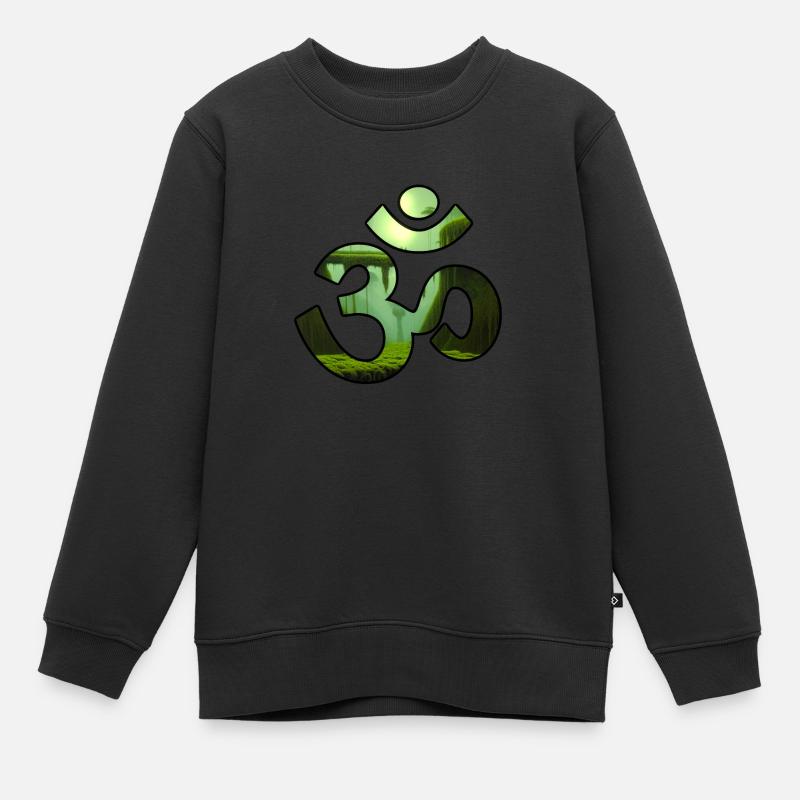 JUNGLE OM - Sweat Premium enfant bio - noir