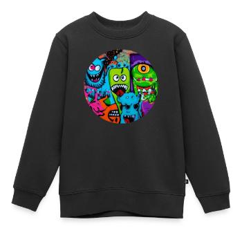 Graffiti Monster - Kinder Premium Organic Sweatshirt - Schwarz - Vorne - AI Model Kid Female (0cm)