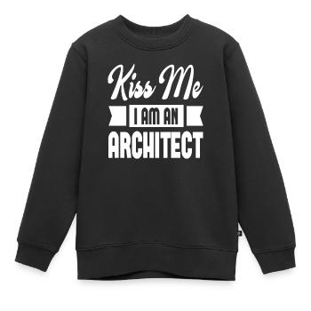 Embrasse-moi Je suis architecte - Sweat Premium enfant bio - noir - Devant - AI Model Kid Female (0cm)