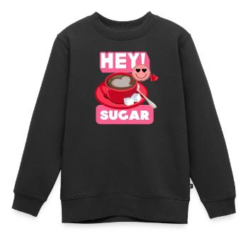 Hé! Sugar Saint-Valentin - Sweat Premium enfant bio - noir - Devant - AI Model Kid Female (0cm)