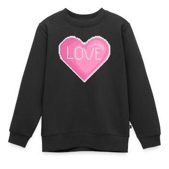 Herz - Kinder Premium Organic Sweatshirt - Schwarz - Vorne - AI Model Kid Female (0cm)