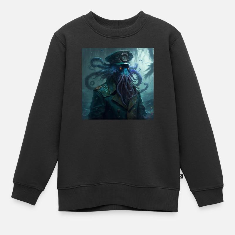 captain tentacules - Sweat Premium enfant bio - noir