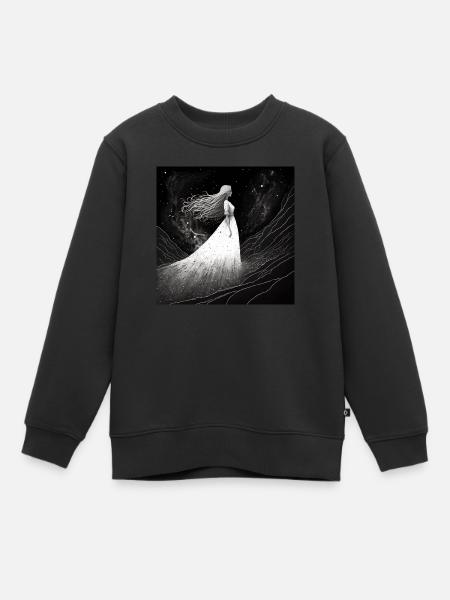 Lady Blache betrachtet die Sterne - Kinder Premium Organic Sweatshirt - Schwarz
