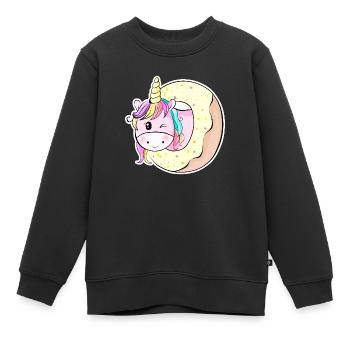 Niedliches Pferdchen Einhorn Unicorn - Kinder Premium Organic Sweatshirt - Schwarz - Vorne - AI Model Kid Female (0cm)