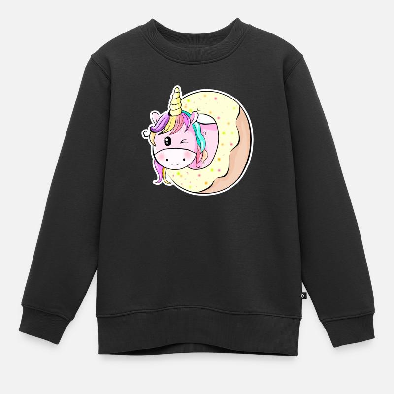 Niedliches Pferdchen Einhorn Unicorn - Kinder Premium Organic Sweatshirt - Schwarz