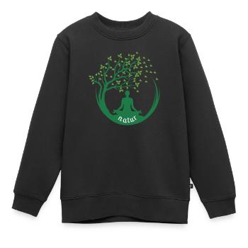 Nature - Kinder Premium Organic Sweatshirt - Schwarz - Vorne - AI Model Kid Female (0cm)