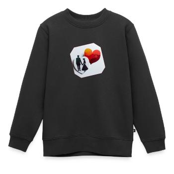 Amour et coeur en papier - Sweat Premium enfant bio - noir - Devant - AI Model Kid Female (0cm)
