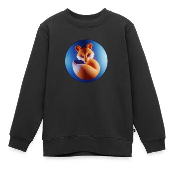 Kleiner Fuchs in einer Blase - Kinder Premium Organic Sweatshirt - Schwarz - Vorne - AI Model Kid Female (0cm)