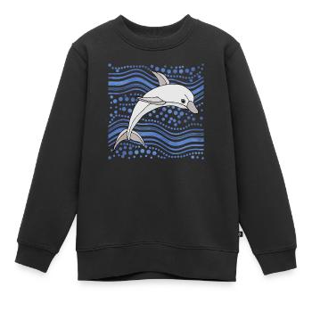 Delfin - Kinder Premium Organic Sweatshirt - Schwarz - Vorne - AI Model Kid Female (0cm)