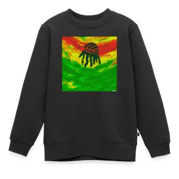 Van Gogh Rasta Flagge - Kinder Premium Organic Sweatshirt - Schwarz - Vorne - AI Model Kid Female (0cm)