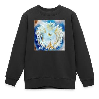 Herzengel Reichtums Bewusstsein - Kinder Premium Organic Sweatshirt - Schwarz - Vorne - AI Model Kid Female (0cm)
