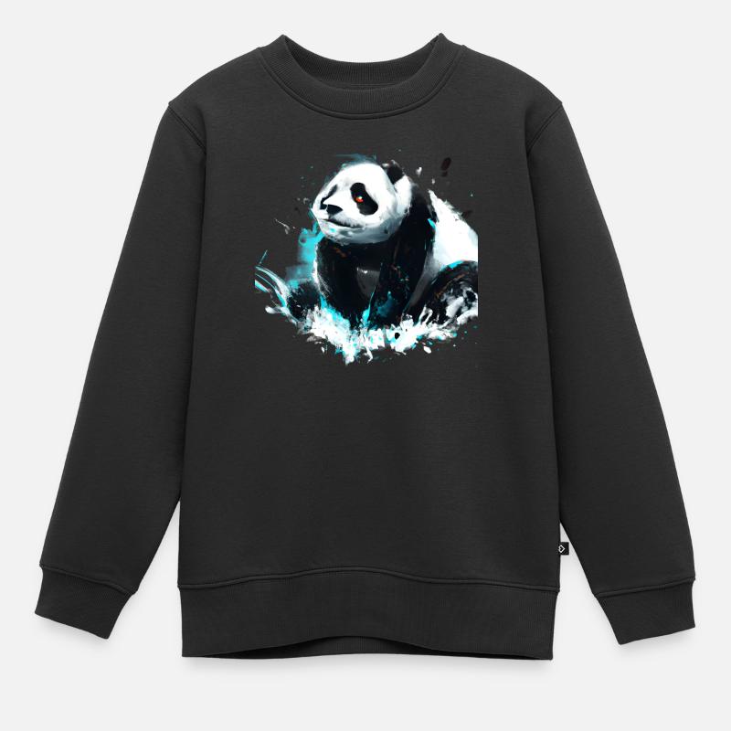 Panda - Sweat Premium enfant bio - noir