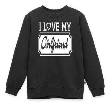 I Love My Girlfriend - Kinder Premium Organic Sweatshirt - Schwarz - Vorne - AI Model Kid Female (0cm)