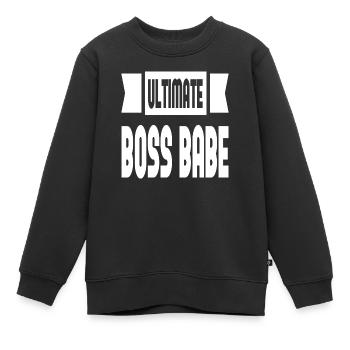 Ultimate Boss Babe - Kinder Premium Organic Sweatshirt - Schwarz - Vorne - AI Model Kid Female (0cm)